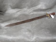 A SUDANESE KASKARA SWORD, overall L 73 cm, blade L 62 cm