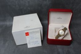 OMEGA - A BOXED AUTOMATIC SEAMASTER DE VILLE WRIST WATCH, with both inner and outer box and coming