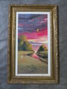 LITTORIO DEL SIGNORE. Italian school, coastal scene with figure flying kite 'Le Cerf Volant', signed