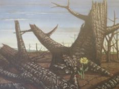 AFTER VLADIMIR TRETCHIKOFF (1913-2006). Barren landscape titled 'Spring', printed signature in plate