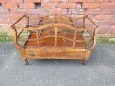 A 19TH CENTURY MAHOGANY COUNTRYHOUSE CANTERBURY, with five open divisions above a single drawer,