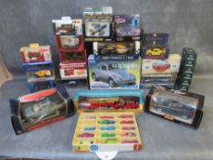 TWO TUBS CONTAINING TWENTY FOUR MIXED MAKE VEHICLES, to include Corgi, Dinky, Matchbox, Burago,