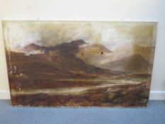 CHARLES THOMS BURT (1823-1902). Extensive stormy mountainous river landscape, signed and dated