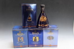 FOUR COLLECTORS BOTTLES OF BELL'S ROYAL OCCASION WHISKY, in original gift boxes, 1998, 2000, 2001