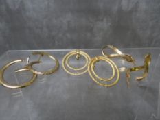 THREE PAIRS OF 9CT GOLD EARRINGS, all three pairs marked 375 to posts, approximate combined weight