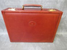 A VINTAGE MULBERRY LEATHER BRIEFCASE, complete with two keys, approximate dimensions 46.5 x 33.5 x