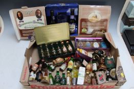 A COLLECTION OF ASSORTED MINIATURES ETC, to include a gift tin set of William Grant's Miniature