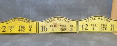 THREE CAST IRON GOLFING SIGNS