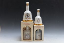 FOUR COLLECTORS BOTTLES OF BELL'S ROYAL OCCASION WHISKY, in assorted sizes, to include 2 Queen
