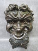 A PAPIER MACHEWALL HANGING OF AN ANCIENT GREEK THEATRE MASK, inscribed to the rear