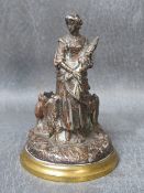 A 19TH CENTURY SILVERED BRONZE TABLE VESTA, H 8 cm
