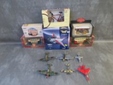 A BOXED CORGI EE LIGHTENING FIA AEROPLANE, two boxed Corgi 1:50 scale Wharton traction engine, boxed