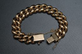 A HALLMARKED 9 CARAT GOLD BRACELET, approx weight 126.6g