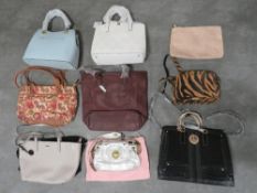 A SELECTION OF ASSORTED VINTAGE AND NEW DESIGNER HANDBAGS, examples include Matthew Williamson,