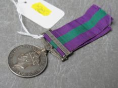 A GENERAL SERVICE MEDAL WITH MALAYA BAR, awarded to Private N. Atkinson. R.A.O.C.