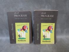 JUNE 8TH 1958 FOOTBALL WORLD CUP PROGRAMME BRAZIL v AUSTRIA, together with June 1958 Austria v