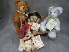 FOUR HERMANN SPIELWAREN LIMITED EDITION TEDDY BEARS, comprising Lunar Landing bear to honour the