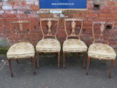 A SET OF FOUR EDWARDIAN INLAID CHAIRS