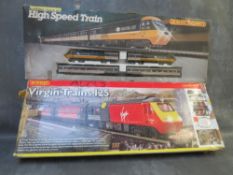 TWO BOXED HORNBY OO GAUGE TRAIN SETS, to include Virgin trains 125 set with HST power car, HST dummy