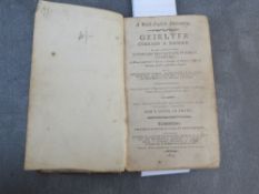 GEORGE III ENGLISH WELSH DICTIONARY 'GEIRLYFR CYMRAEG A SAESNEG, printed and sold by J Evans in