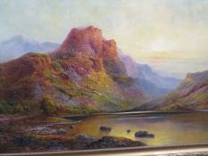 G. FINDLAY (XIX-XX). British school, mountainous lake scene at sunset, signed lower right, oil on