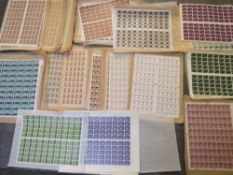 APPROXIMATELY 185 SHEETS OF UNUSED QUEEN ELIZABETH II ROYAL MAIL COMMEMORATIVE STAMPS, each sheet