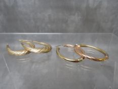 TWO PAIRS OF YELLOW METAL EARRINGS, both pairs with indistinct marks to posts, approximate