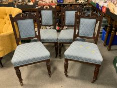 A set of four Edwardian upholstered chairs