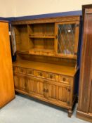 A oak glazed dresser W 150 cm