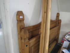 A wooden bed frame