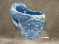 A Sylvac 1305 cornflower blue bird's nest jug