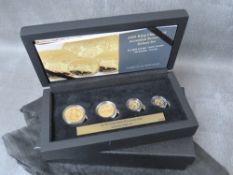 Charles III Tristan Da Cunha 2023 Accession deluxe four coin sovereign set - 1/8, ¼, ½ and full