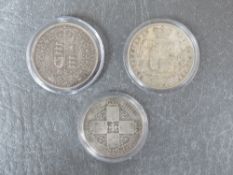 A Queen Victoria half crown 1875 & 1887 and florin 1883