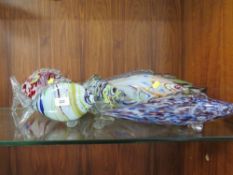 Six assorted vintage end of day style glass fish