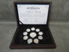 Australian 2015 silver coin set, consisting of a 1oz dollar and 9 letter dollars