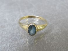 A 9ct gold blue stone gemset dress ring, ring size Q, approximate weight 1.77 g