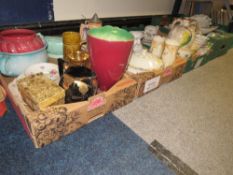 Four trays of assorted vintage ceramics etc