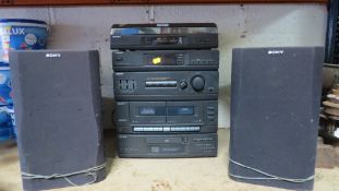 A Sony LBT D108 stereo system with speakers