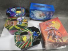 A tray and album of Pokémon cards - no cards have been checked for authenticity, viewing is highly