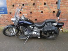 A Yamaha V-Star 650cc Cruiser in black & chrome, 'DS52 XFX', declared manufactured 2003,