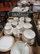 Two trays of vintage tea ware etc