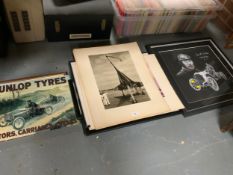 A collection of assorted racing pictures to include cars, aero planes etc….