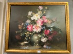 Kompoczy Balogh (Endre) 1911-1977 - a large impressionist oil painting depicting still life