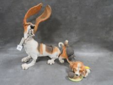 Two Breed Apart dog figures to include a Basset Hound