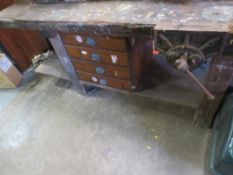 A solid sturdy workbench with a No 53 record woodwork vice
