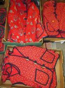 Four trays of assorted Oriental style quilted waistcoats and jackets