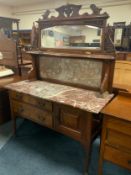 A vintage marble topped washstand - marble cracked