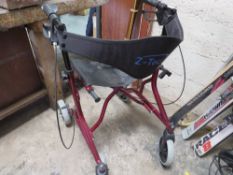 A Z TEC 4 wheeled lightweight folding walker assistance aid