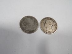 A George III 1817 and Queen Victoria 1883 silver half crown coins (2)