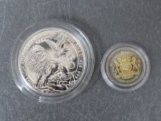 Charles III 2026 1oz silver lion & the eagle coin, together with a 1983 silver proof 1 pound